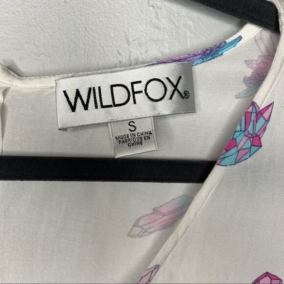 Sz Small Wildfox White Neon Purple Crystal Romper - Picture 11 of 12